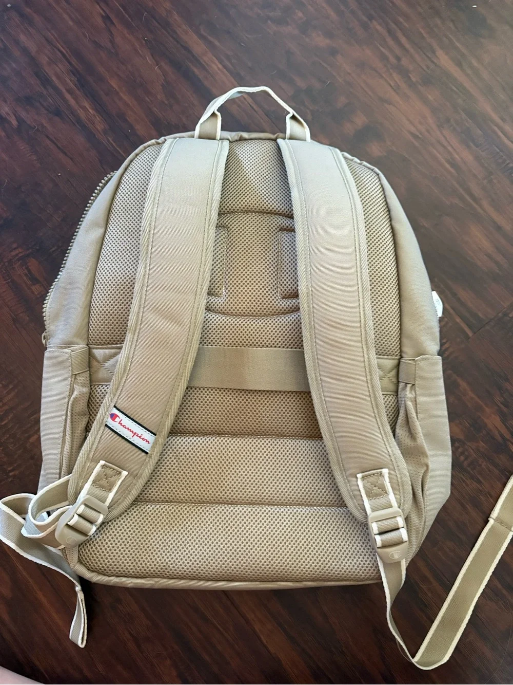 Champion Kids Beige Backpack with Navy Logo